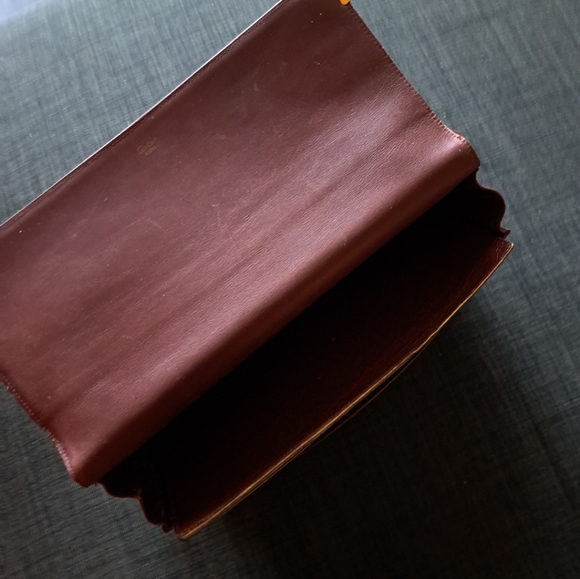 Must de Cartier Vintage Burgundy Bronze Outer Corner Clutch Briefcase Wallet - Picture 3 of 4